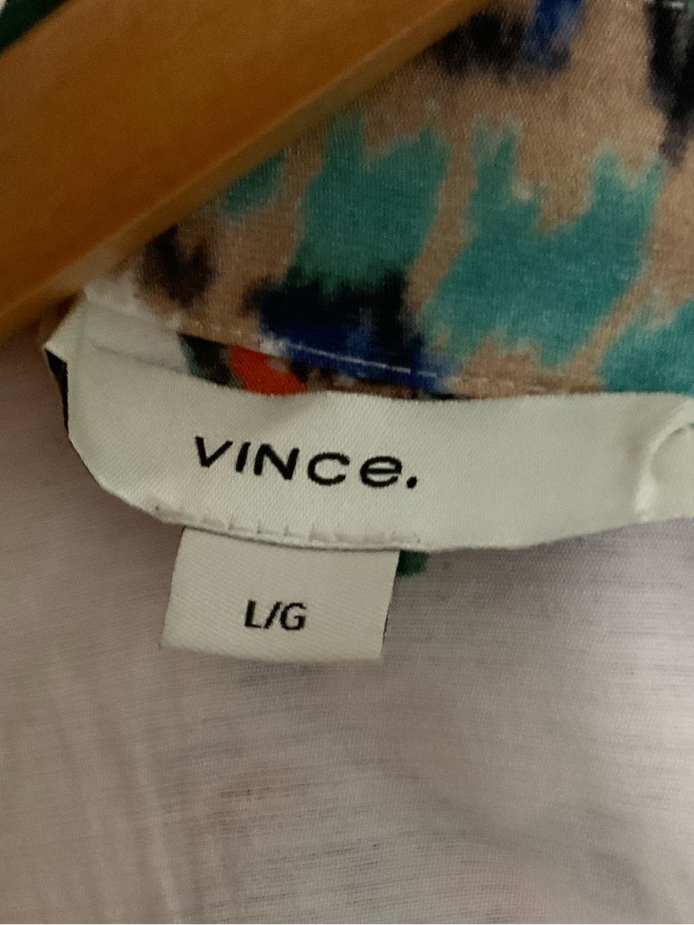 Vince White Floral Wrap Blouse with Tie Back Large - Picture 4 of 6